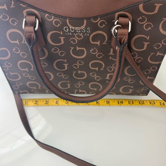 GUESS Chocolate Brown Logo Tote - Picture 1 of 10